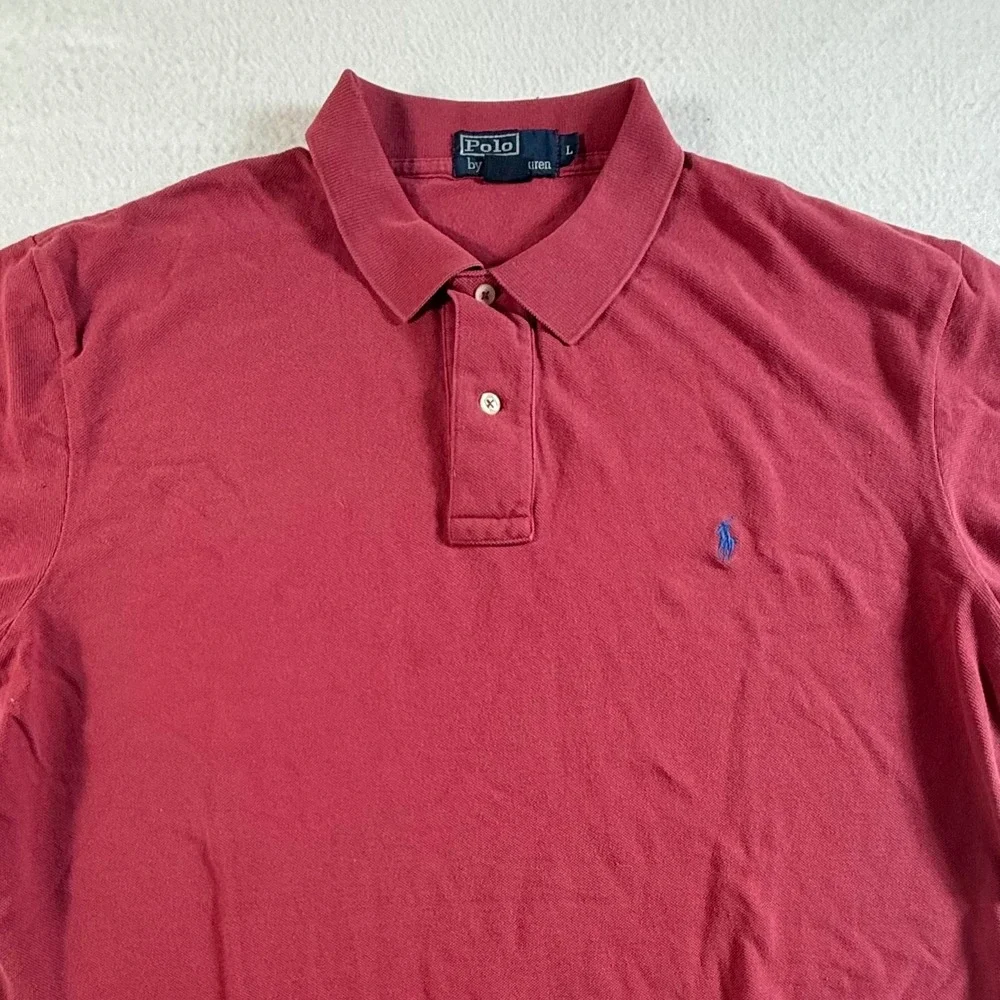 Polo Ralph Lauren Polo Shirt Mens Large Short Sleeve Pique Red